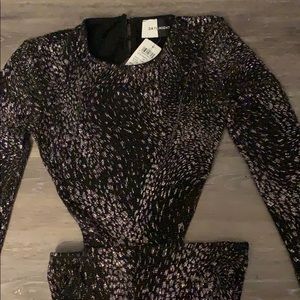 Black sparkly long sleeve jumpsuit from Windsor